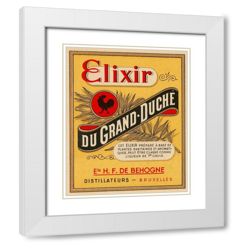 Elixir du Grand - Duche White Modern Wood Framed Art Print with Double Matting by Vintage Booze Labels