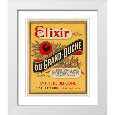 Elixir du Grand - Duche White Modern Wood Framed Art Print with Double Matting by Vintage Booze Labels