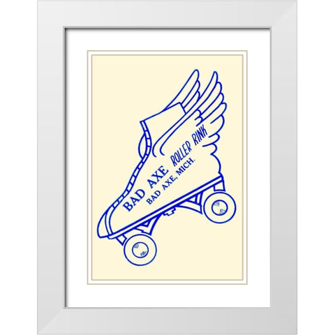 Bad Axe Roller Rink White Modern Wood Framed Art Print with Double Matting by Retrorollers