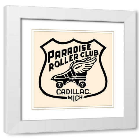 Paradise Roller Club White Modern Wood Framed Art Print with Double Matting by Retrorollers