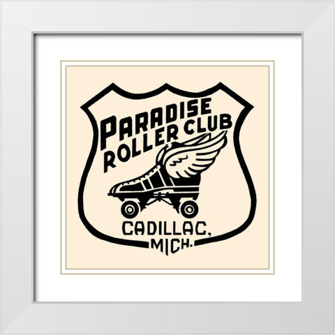 Paradise Roller Club White Modern Wood Framed Art Print with Double Matting by Retrorollers