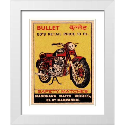 Bullet Safety Matches White Modern Wood Framed Art Print with Double Matting by Phillumenart