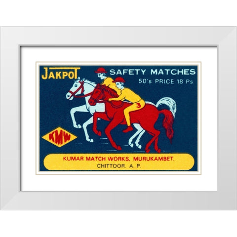 Jakpot Safety Matches White Modern Wood Framed Art Print with Double Matting by Phillumenart