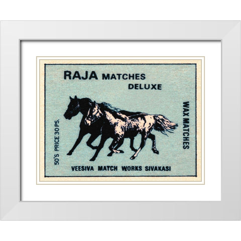 Raja Matches Deluxe White Modern Wood Framed Art Print with Double Matting by Phillumenart
