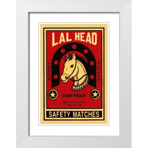 LAL Head Safety Matches White Modern Wood Framed Art Print with Double Matting by Phillumenart