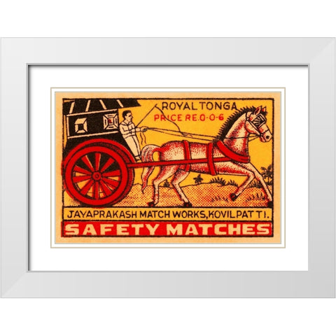 Royal Tonga Safety Matches White Modern Wood Framed Art Print with Double Matting by Phillumenart