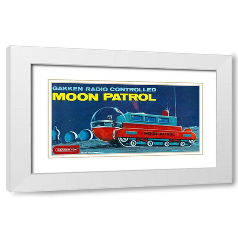 Moon Patrol White Modern Wood Framed Art Print with Double Matting by Retrotrans