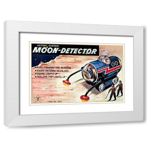 Moon-Detector White Modern Wood Framed Art Print with Double Matting by Retrotrans