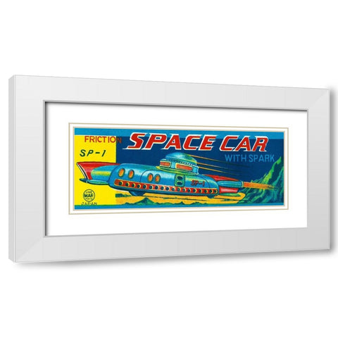 SP-1 Friction Space Car White Modern Wood Framed Art Print with Double Matting by Retrotrans