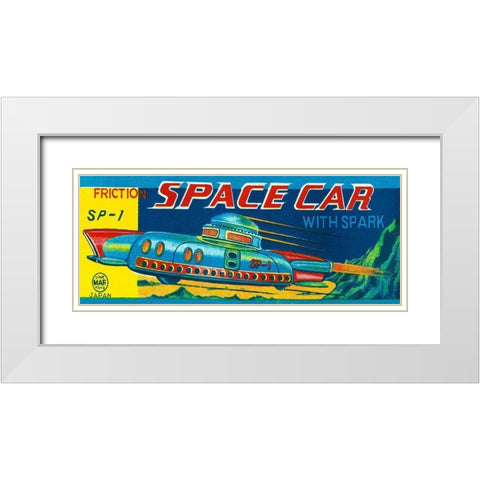 SP-1 Friction Space Car White Modern Wood Framed Art Print with Double Matting by Retrotrans