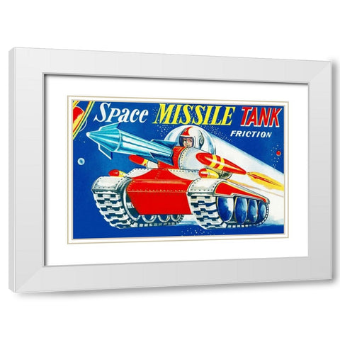 Space Missile Tank White Modern Wood Framed Art Print with Double Matting by Retrotrans