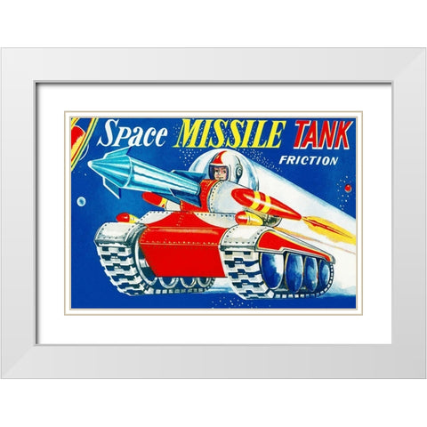 Space Missile Tank White Modern Wood Framed Art Print with Double Matting by Retrotrans