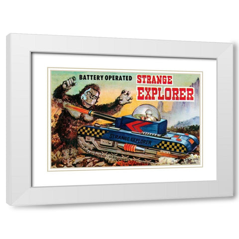 Strange Explorer White Modern Wood Framed Art Print with Double Matting by Retrotrans