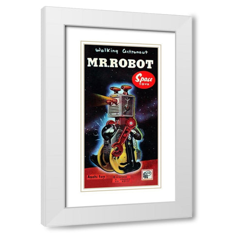 Mr. Robot White Modern Wood Framed Art Print with Double Matting by Retrobot
