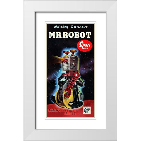 Mr. Robot White Modern Wood Framed Art Print with Double Matting by Retrobot
