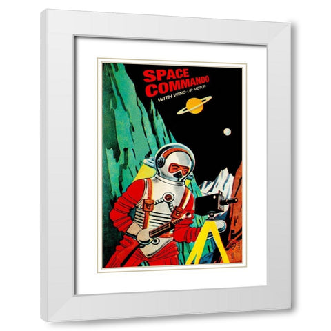 Space Commando White Modern Wood Framed Art Print with Double Matting by Retrobot