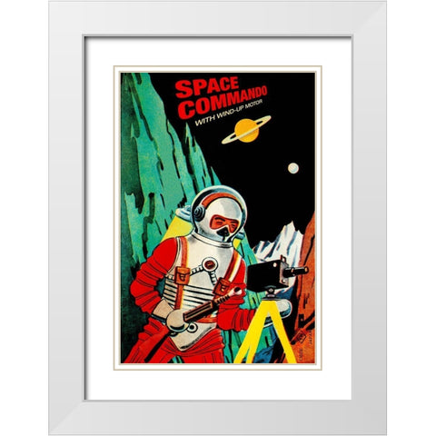 Space Commando White Modern Wood Framed Art Print with Double Matting by Retrobot