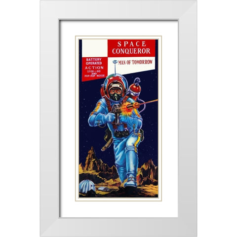 Space Conqueror White Modern Wood Framed Art Print with Double Matting by Retrobot