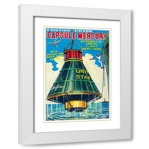 Capsule Mercury White Modern Wood Framed Art Print with Double Matting by Retrorocket