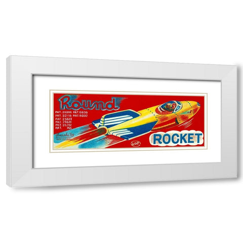 Round Rocket White Modern Wood Framed Art Print with Double Matting by Retrorocket