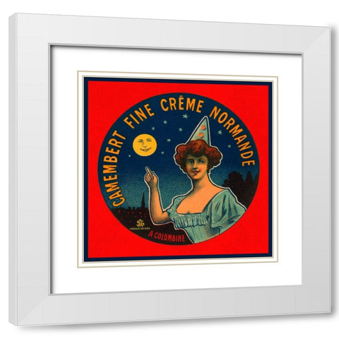 Camembert fine creme Normande White Modern Wood Framed Art Print with Double Matting by Retrolabel