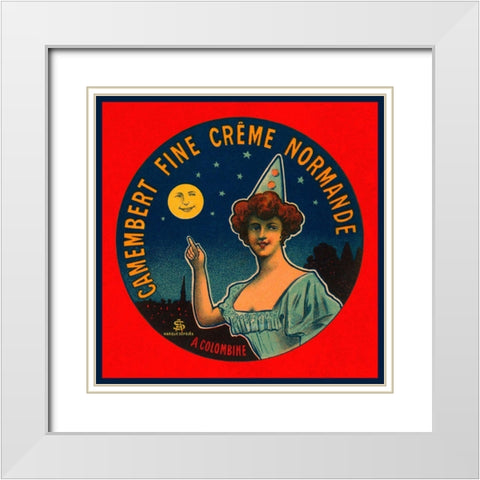 Camembert fine creme Normande White Modern Wood Framed Art Print with Double Matting by Retrolabel