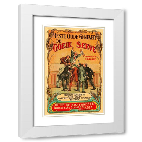 Beste Oude Genever de Goeie Seeve White Modern Wood Framed Art Print with Double Matting by Retrolabel