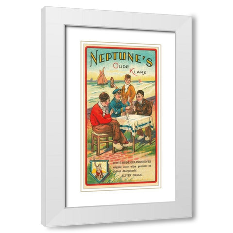 Neptunes Oude Klare White Modern Wood Framed Art Print with Double Matting by Retrolabel