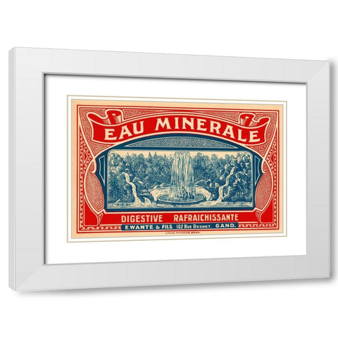 Eau Minerale White Modern Wood Framed Art Print with Double Matting by Retrolabel