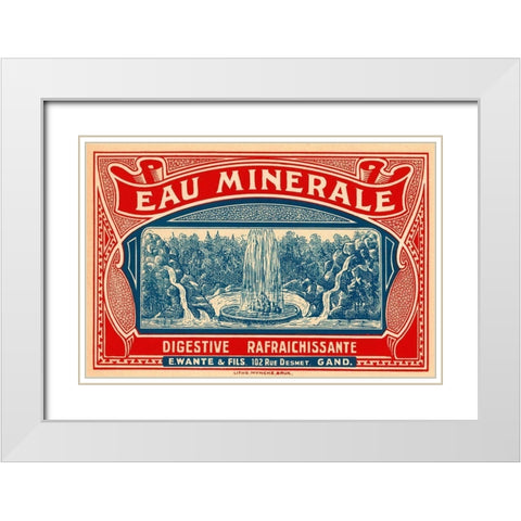 Eau Minerale White Modern Wood Framed Art Print with Double Matting by Retrolabel
