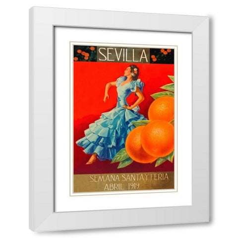 Sevilla - Fair Week White Modern Wood Framed Art Print with Double Matting by Retrolabel