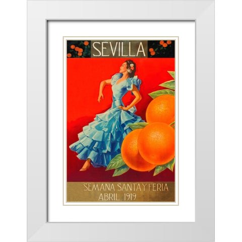 Sevilla - Fair Week White Modern Wood Framed Art Print with Double Matting by Retrolabel