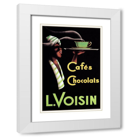 Cafes Chocolats L. Voisin White Modern Wood Framed Art Print with Double Matting by Retrolabel