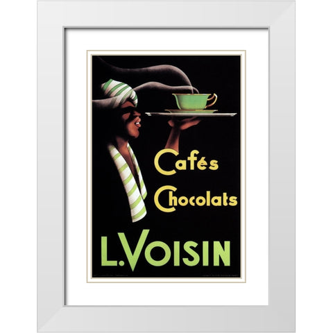 Cafes Chocolats L. Voisin White Modern Wood Framed Art Print with Double Matting by Retrolabel