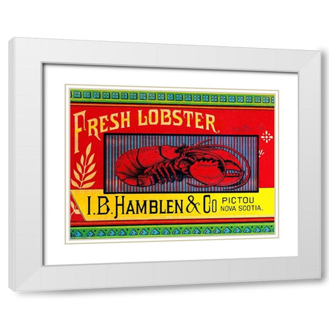 Fresh Lobster White Modern Wood Framed Art Print with Double Matting by Retrolabel