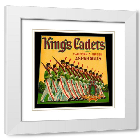 Kings Cadets California Green Asparagus White Modern Wood Framed Art Print with Double Matting by Retrolabel
