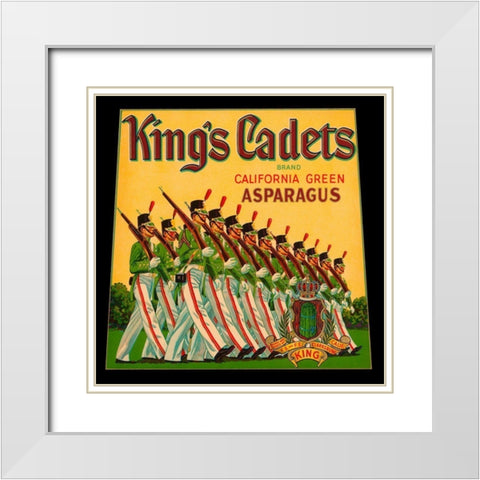 Kings Cadets California Green Asparagus White Modern Wood Framed Art Print with Double Matting by Retrolabel