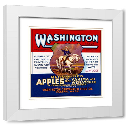 Washington Brand Dehydrated Apples White Modern Wood Framed Art Print with Double Matting by Retrolabel