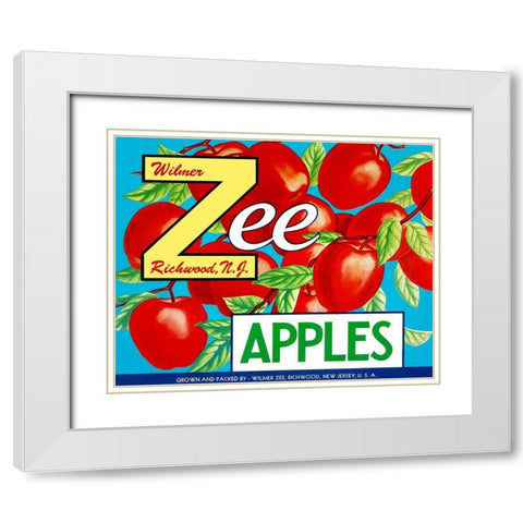 Zee Apples White Modern Wood Framed Art Print with Double Matting by Retrolabel