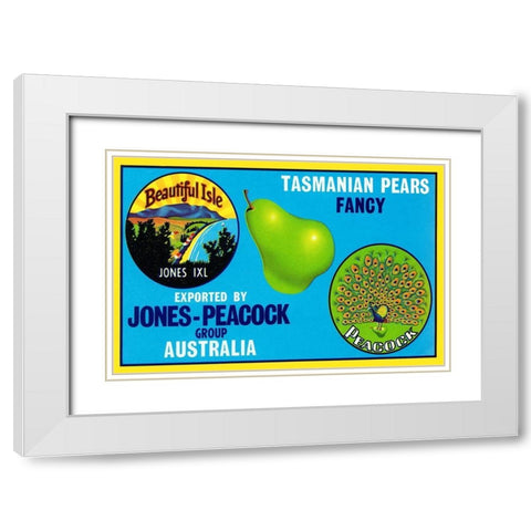Jones-Peacock Tasmanian Pears White Modern Wood Framed Art Print with Double Matting by Retrolabel