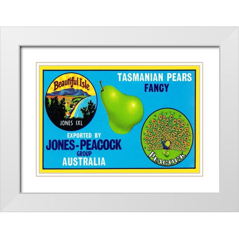 Jones-Peacock Tasmanian Pears White Modern Wood Framed Art Print with Double Matting by Retrolabel