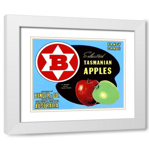 Fancy Grade Selected Tasmanian Apples White Modern Wood Framed Art Print with Double Matting by Retrolabel