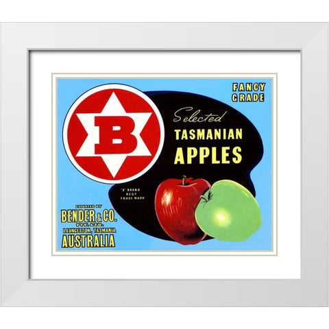 Fancy Grade Selected Tasmanian Apples White Modern Wood Framed Art Print with Double Matting by Retrolabel