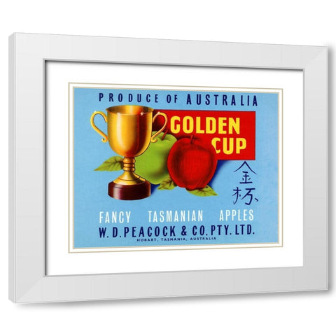 Golden Cup White Modern Wood Framed Art Print with Double Matting by Retrolabel