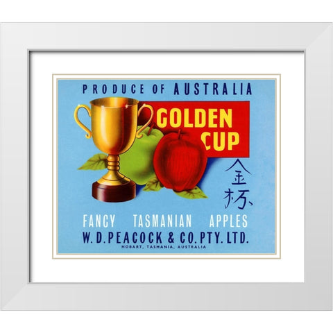 Golden Cup White Modern Wood Framed Art Print with Double Matting by Retrolabel