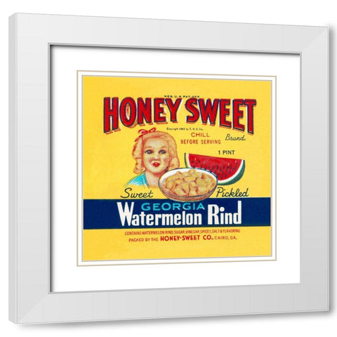 Honey Sweet White Modern Wood Framed Art Print with Double Matting by Retrolabel