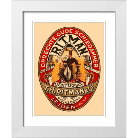 Gentleman Liquor White Modern Wood Framed Art Print with Double Matting by Retrolabel