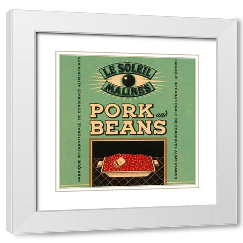 Le Soleil Malines - Pork and Beans White Modern Wood Framed Art Print with Double Matting by Retrolabel