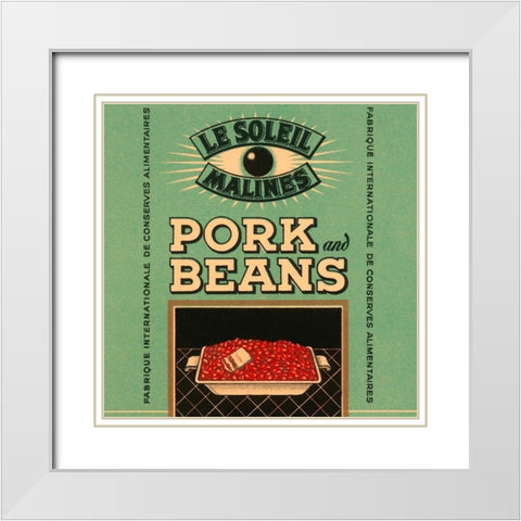 Le Soleil Malines - Pork and Beans White Modern Wood Framed Art Print with Double Matting by Retrolabel