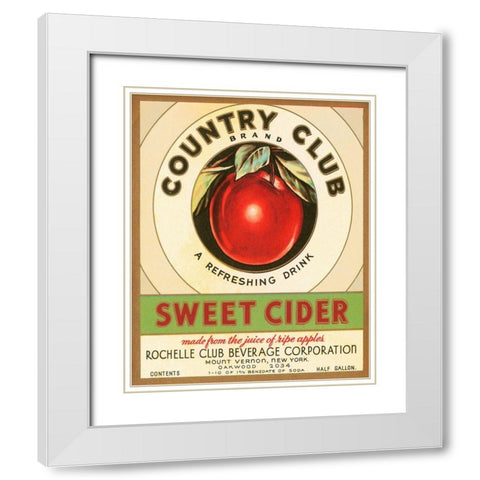 Country Club Sweet Cider White Modern Wood Framed Art Print with Double Matting by Retrolabel